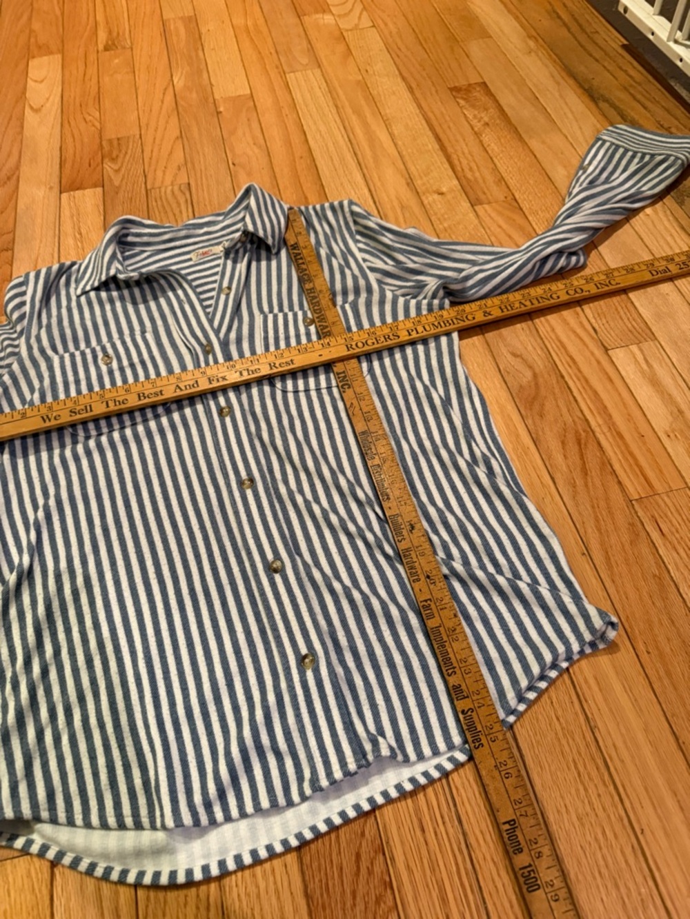 Classic Blue Stripe Button-Down Shirt for Women polished staple poplin - Picture 3 of 7